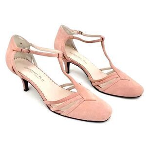 Monterey Bay Misty Strappy Leather Heels Pink Size 7M
